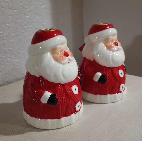 2) SET Martha Stewart Santa Taper Candle Holder Christmas New - Picture 4 of 6